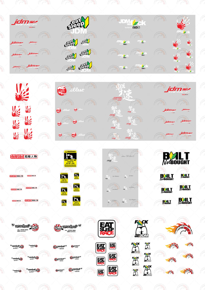 JDM model Car Decals