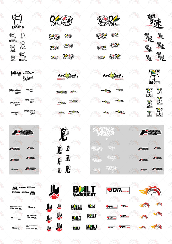 JDM Custom Toy Car Decals