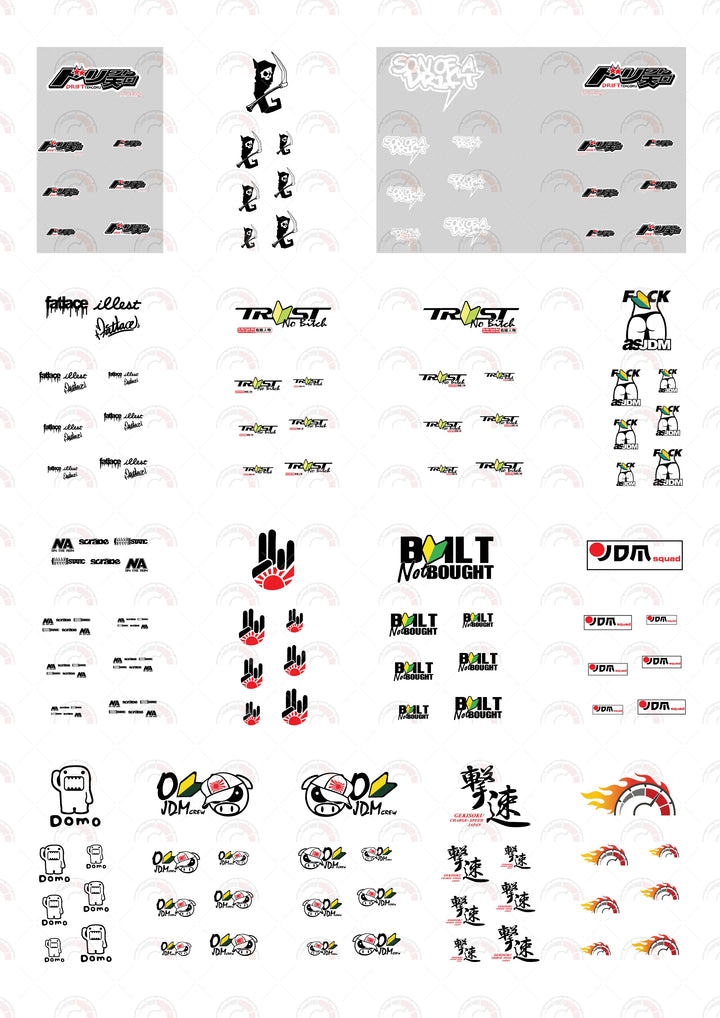 JDM Toy Vehicle Decals