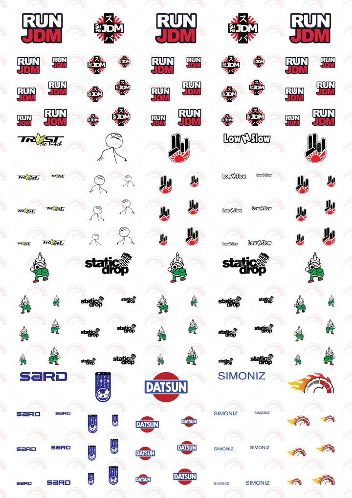 Su Pa JDM Play Vehicle Decals