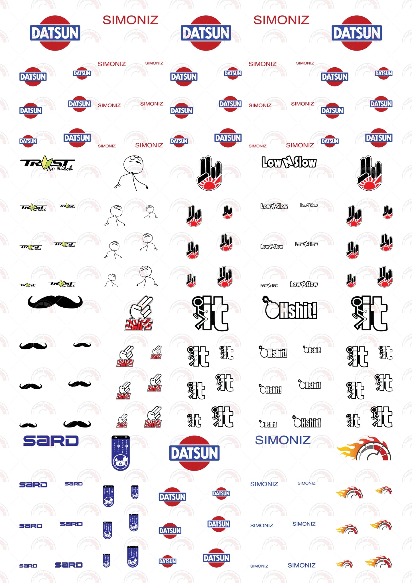 Simoniz (Red) Play Car Decals