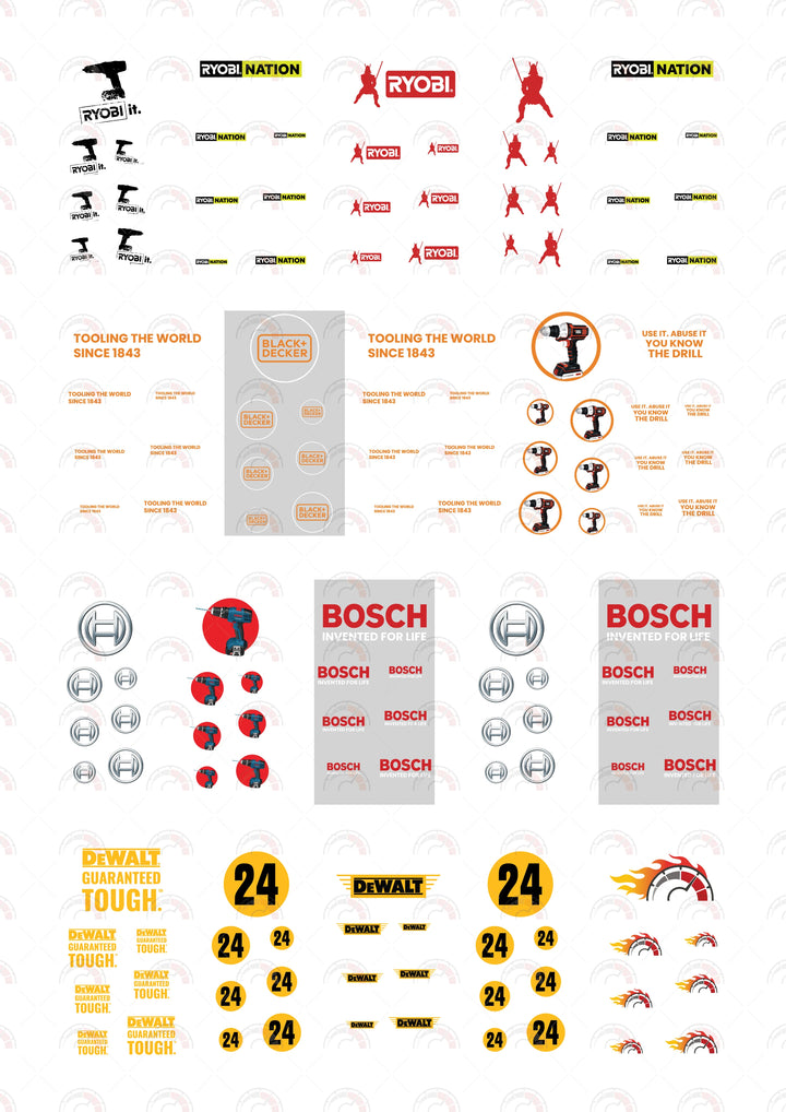 Ryobi Custom Model Car Decals
