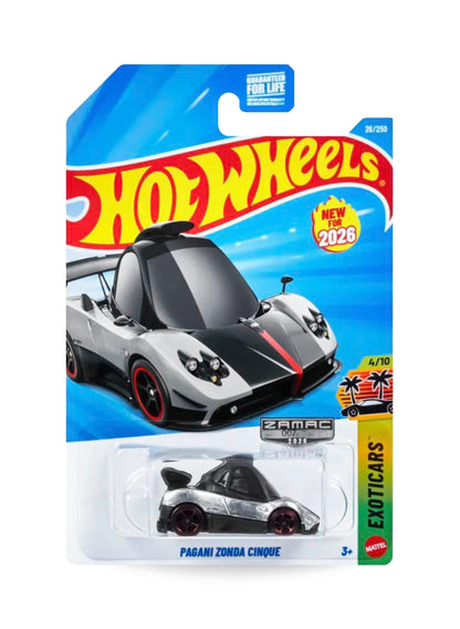 Hot Wheels Walmart Exclusive ZAMAC Editions 2026 Pagani Zonda Cinque (Tooned) 1:64 – ZAMAC