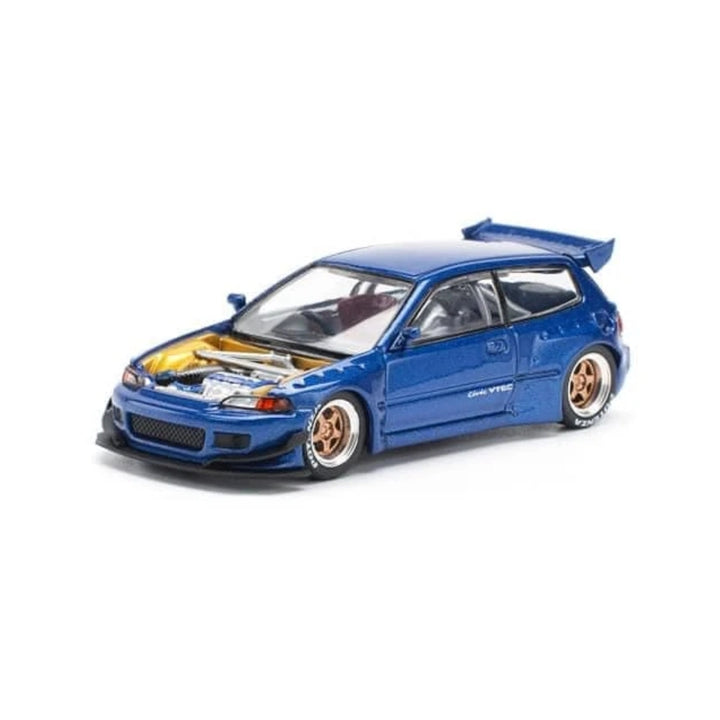 Pandem Civic EG6 Metallic Blue with Open Hood