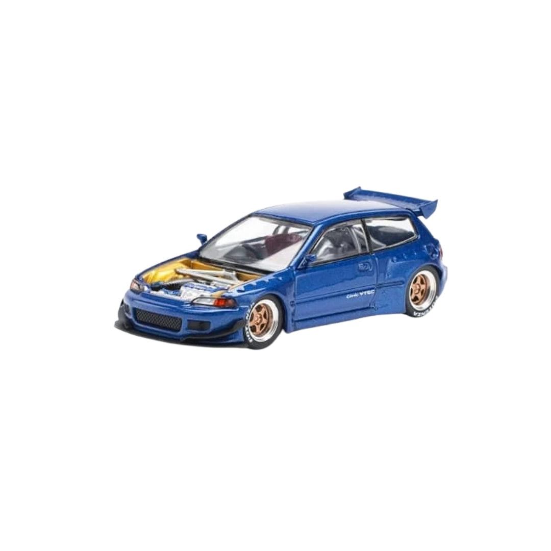 Pandem Civic EG6 Metallic Blue with Open Hood