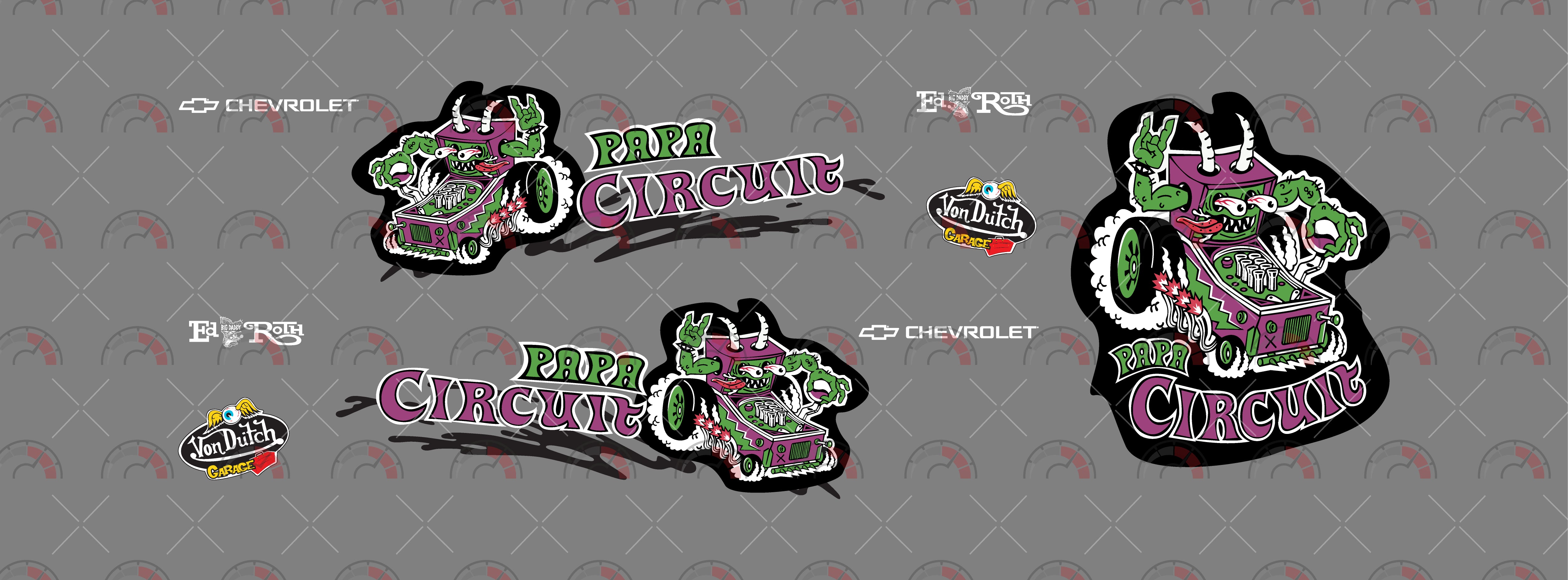 Papa Circuit Toy car Decals