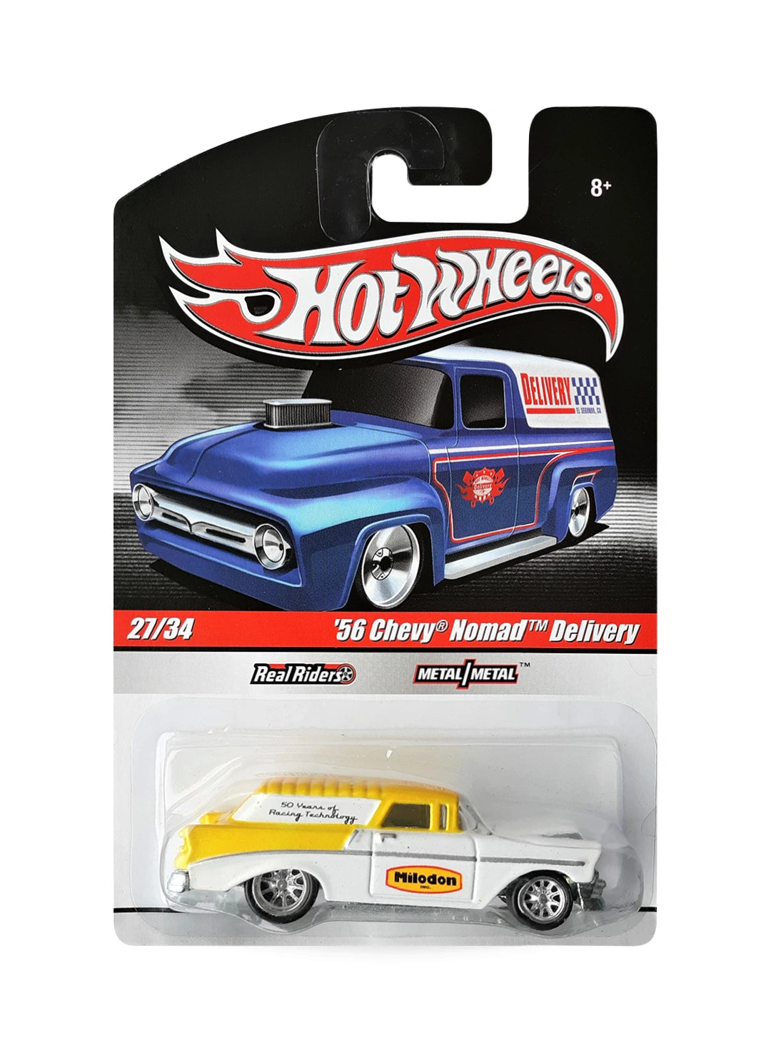 Hot Wheels Delivery Slick Rides 2010 '56 Chevy Nomad Delivery 1:64 – Pearl White & Yellow