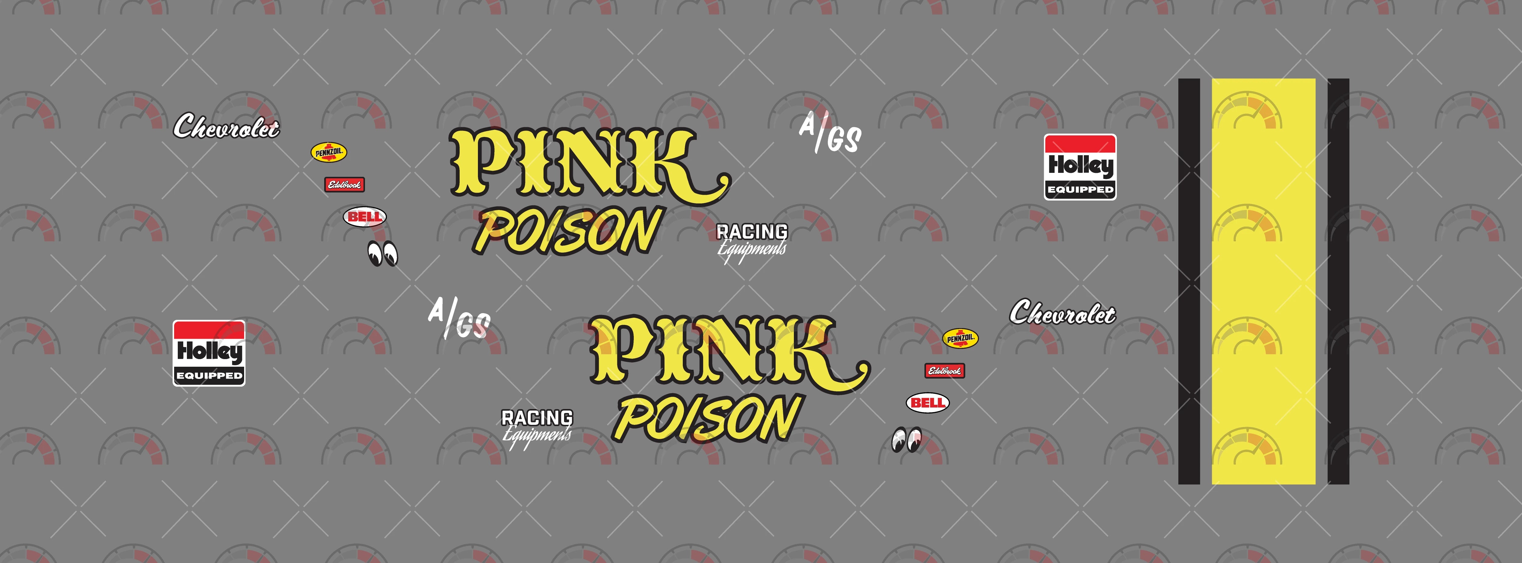 Pink Poison Toy car Decals