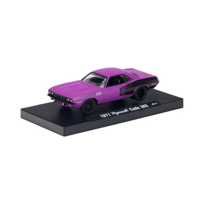 1971 Plymouth Cuda 383 - Pink/Purple Black Side Panel (Blister Card)