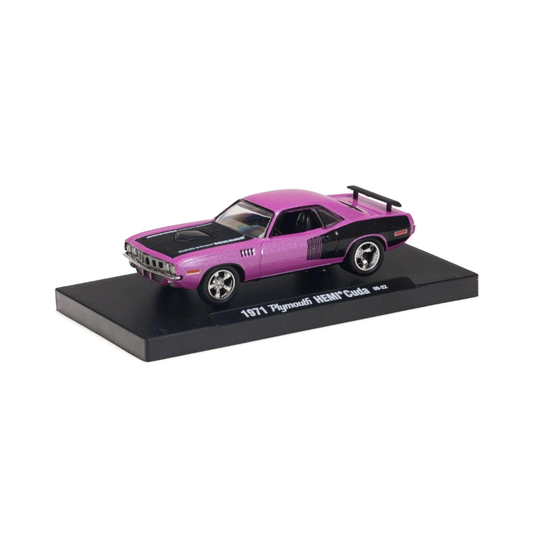 1971 Plymouth HEMI Cuda - Pink/Purple, Black Hood, No Rear Louver (Box)