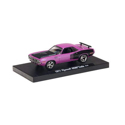 1971 Plymouth HEMI Cuda - Pink/Purple, Black Hood, No Rear Louver (Box)