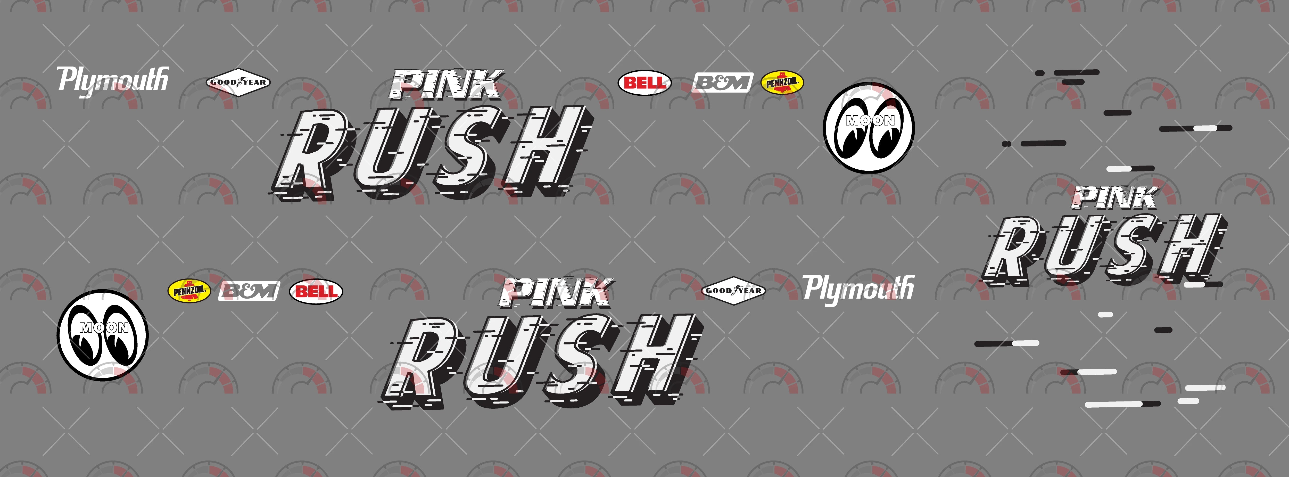 Pink Rush model Car Decals