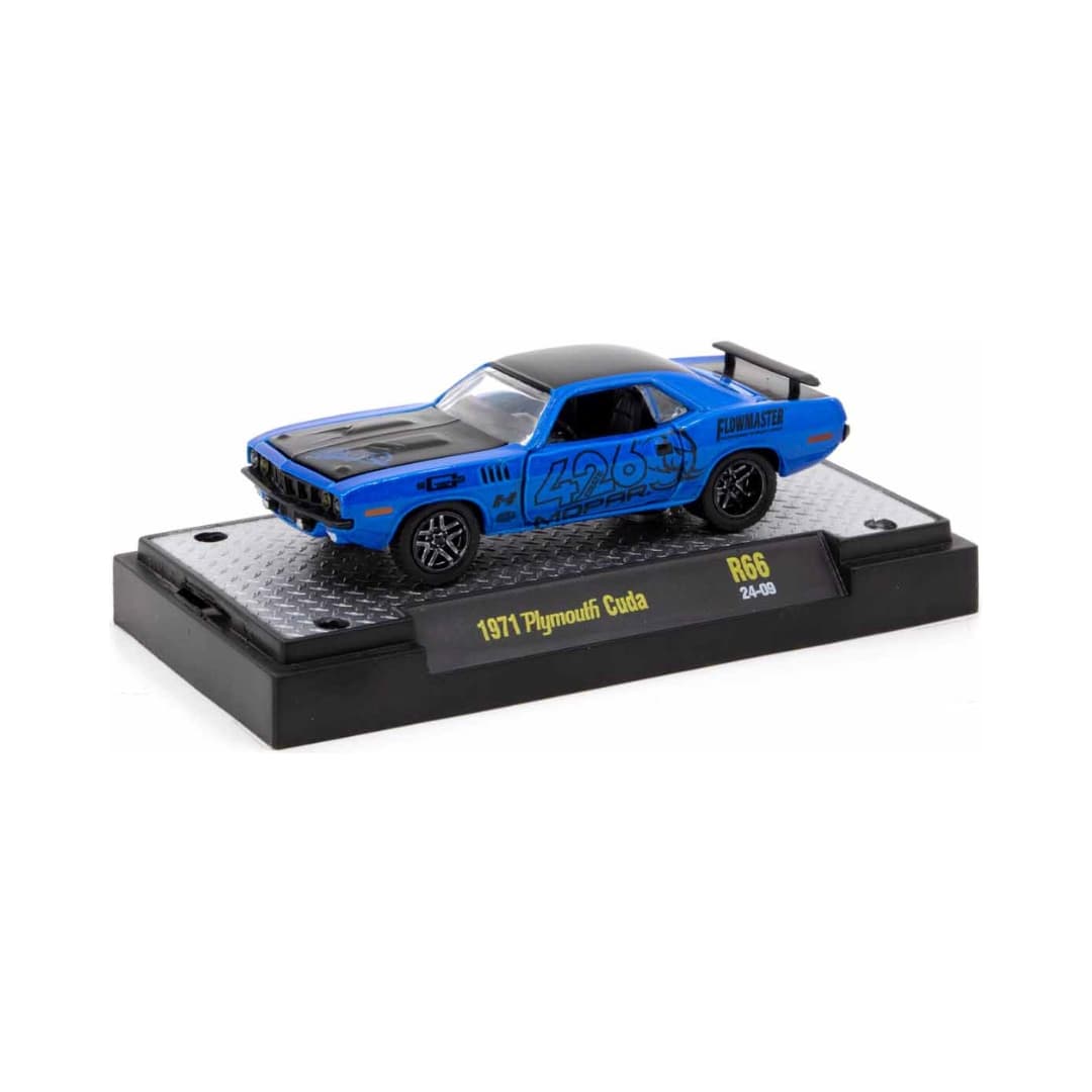 1971 Plymouth Cuda - Blue & Black (Black Graphics, Black Rims)