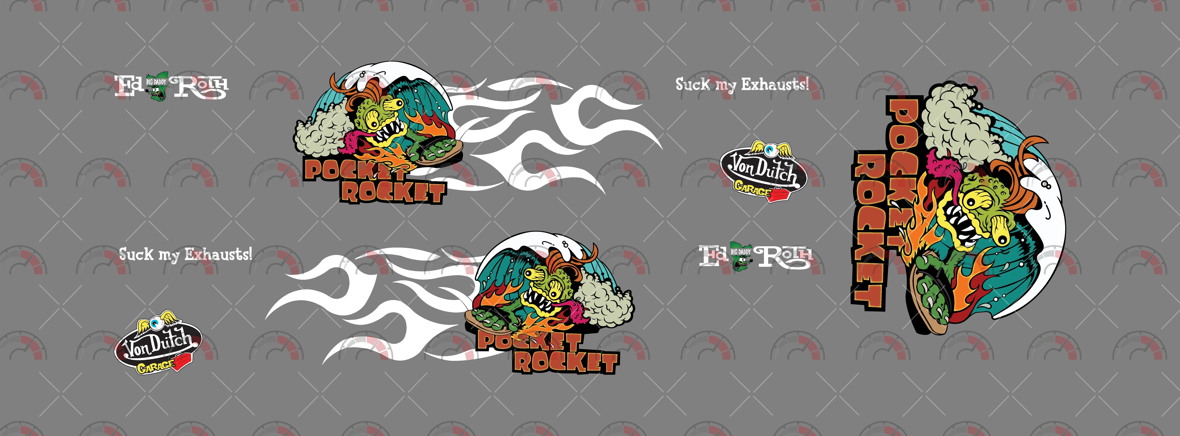 Pocket Rocket Design Toy Car Sticker