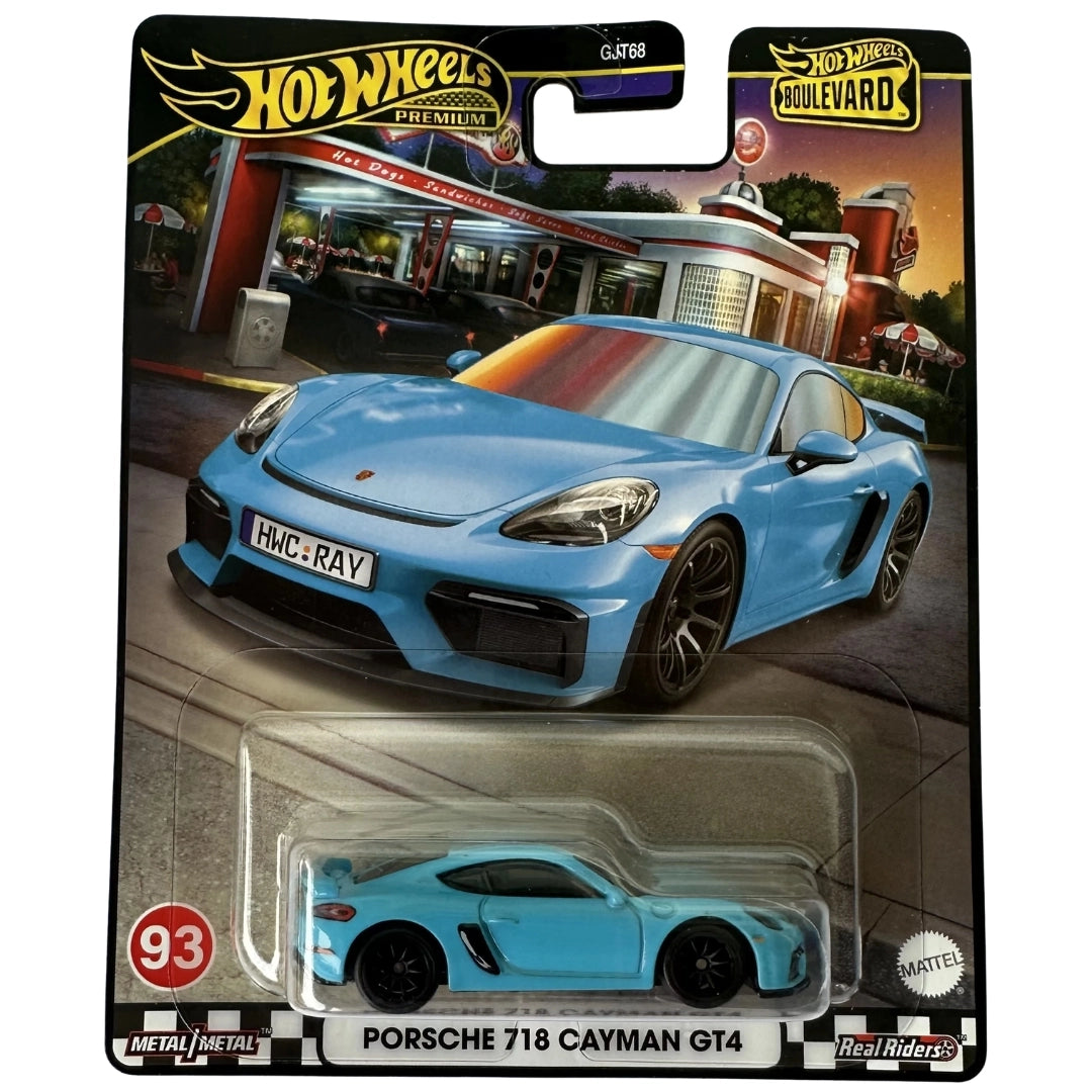 Hot Wheels 1:64 Porsche 718 Cayman GT4 Miami Blue