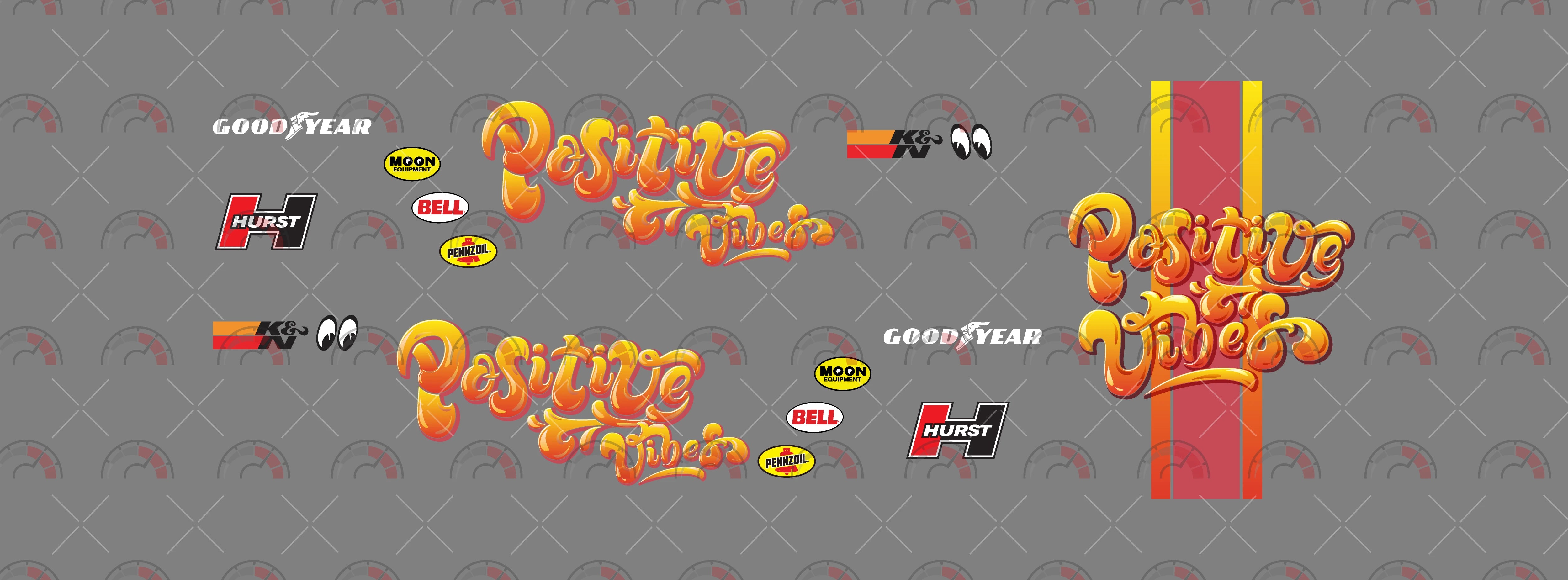 Positive Vibes model Car Decals