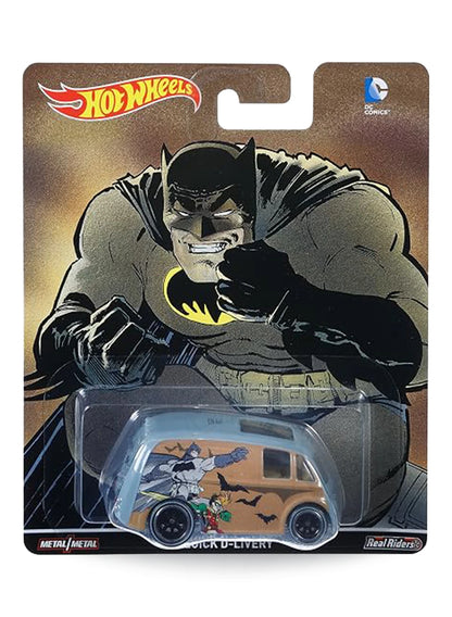 Hot Wheels Pop Culture DC Comics Batman Quick D-Livery 1:64 scale premium diecast van mint on its original graphic novel card.