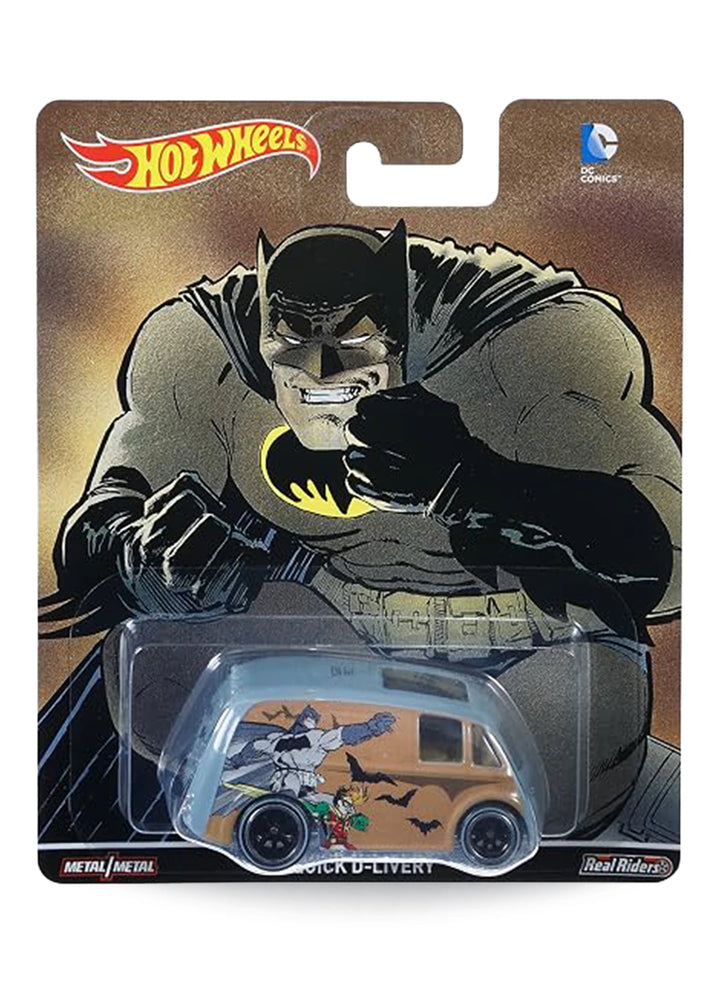 Hot Wheels Pop Culture DC Comics Batman Quick D-Livery 1:64 scale premium diecast van mint on its original graphic novel card.