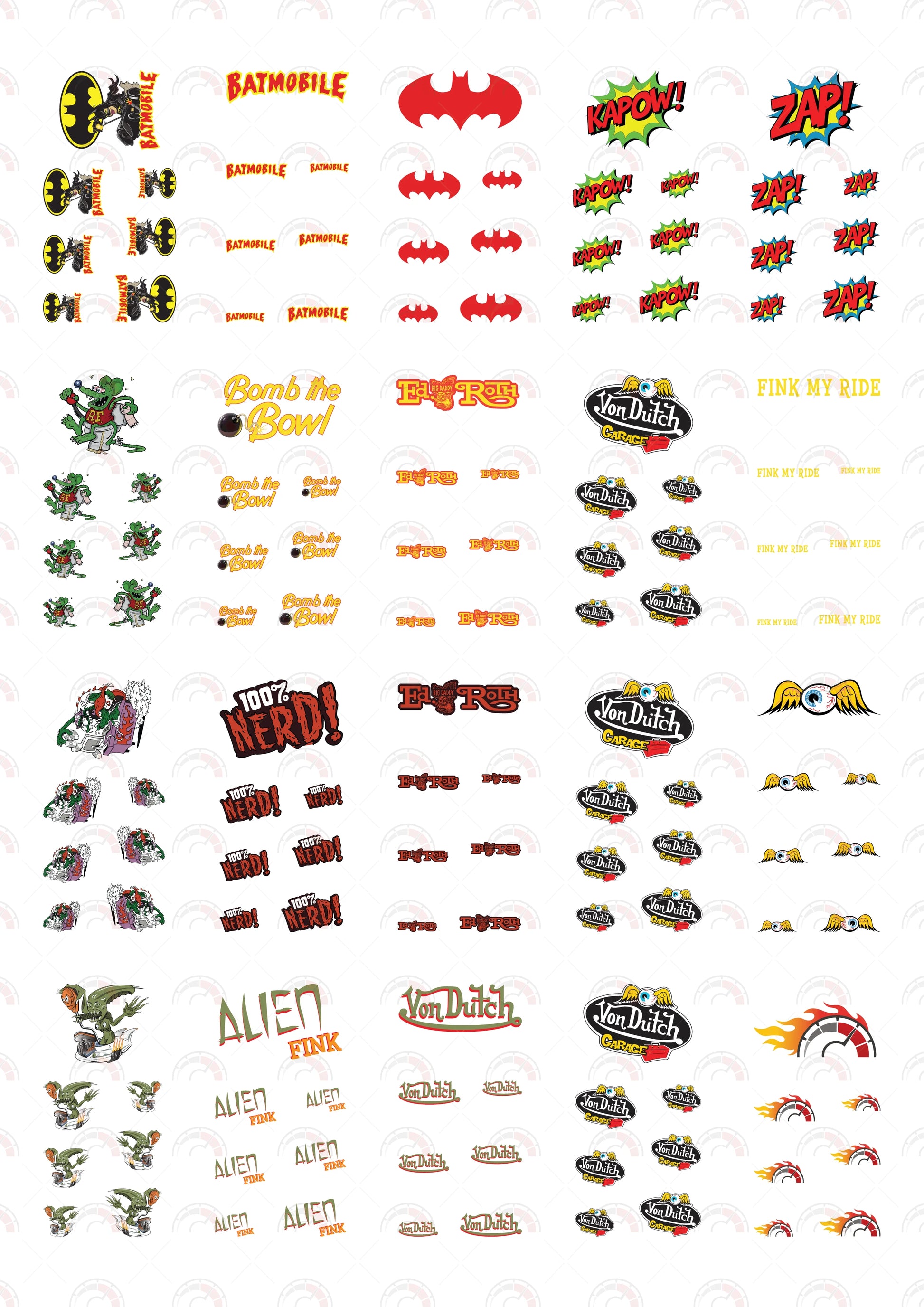 Batmobile Design Toy Car Sticker