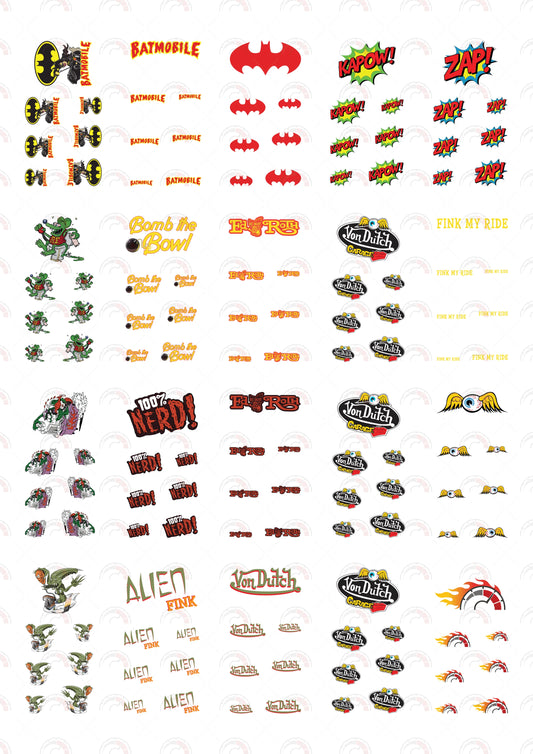 Batmobile Design Toy Car Sticker