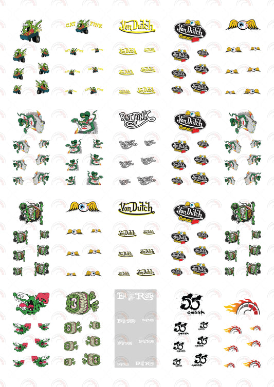 Cat Fink decals for toy vehicles