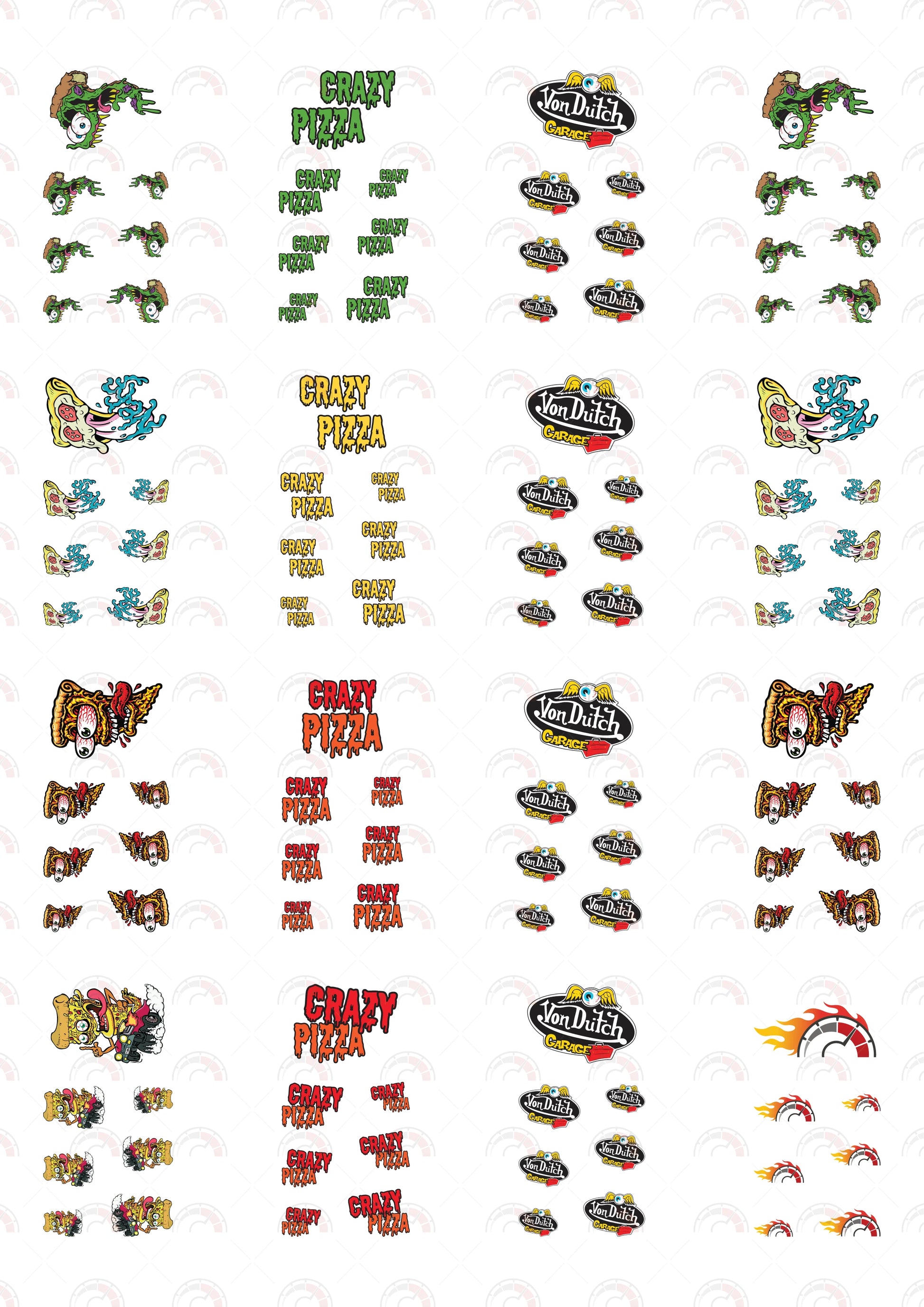 Crazy Pizza 01  toy car sticker designs