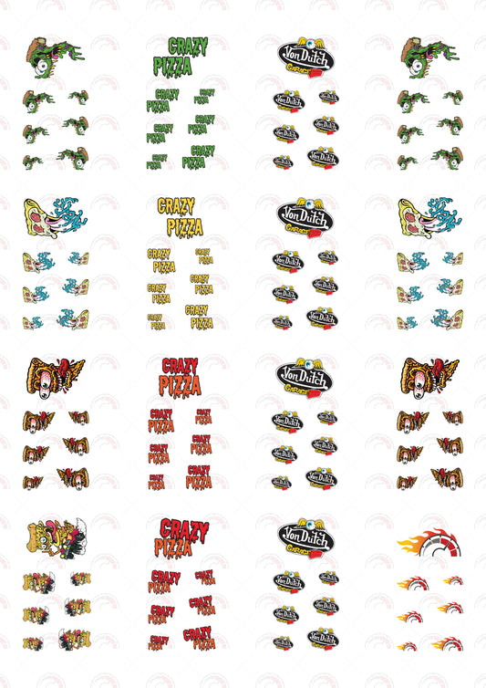 Crazy Pizza 01  toy car sticker designs