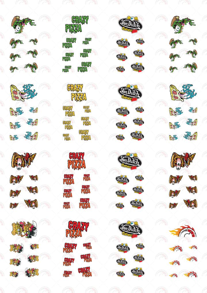 Crazy Pizza 01  toy car sticker designs