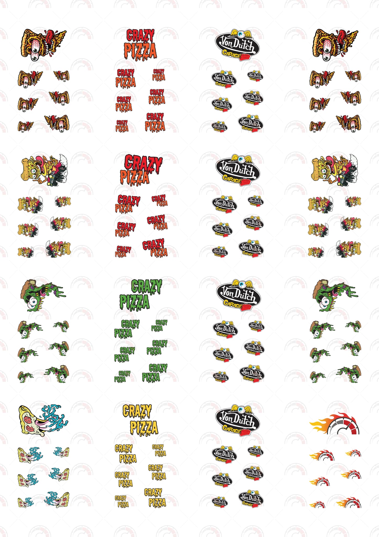 Crazy Pizza 03 sticker designs