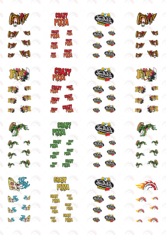 Crazy Pizza 03 sticker designs