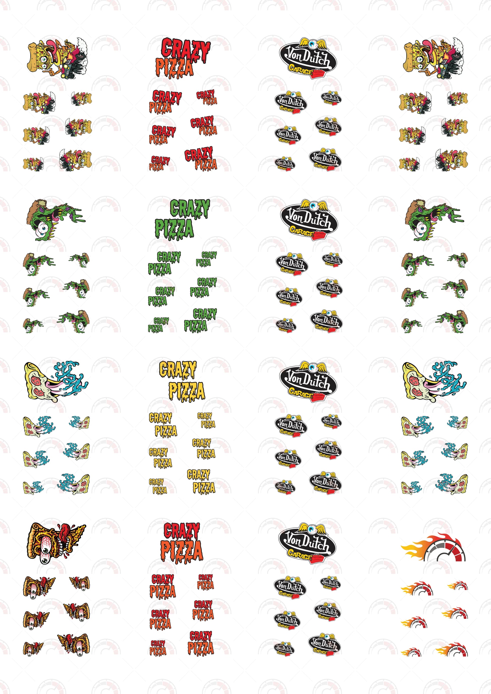 Crazy Pizza 04 toy car stickers