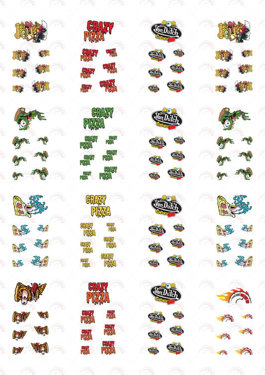 Crazy Pizza 04 toy car stickers