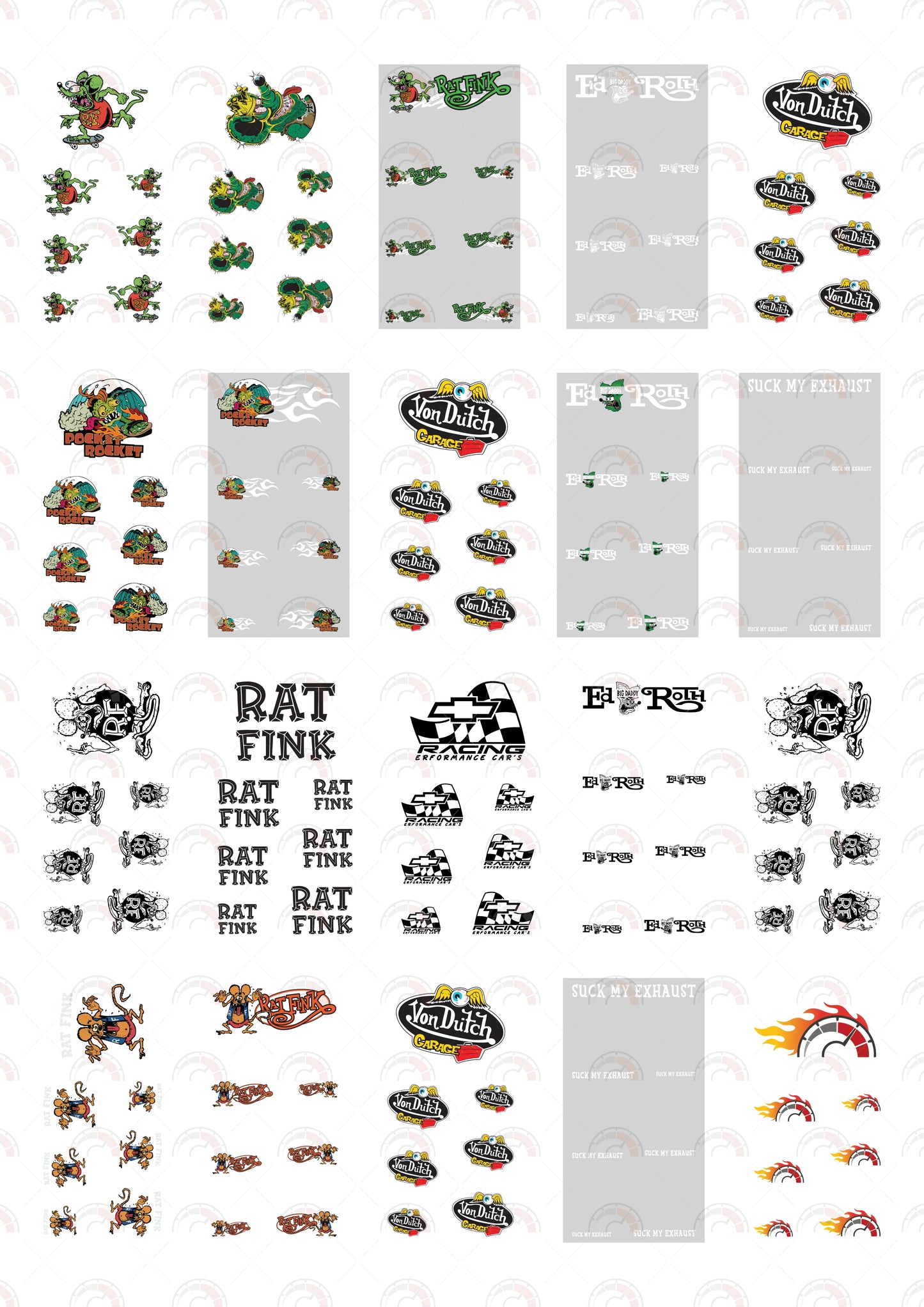Rat Fink Skater model Car Decals