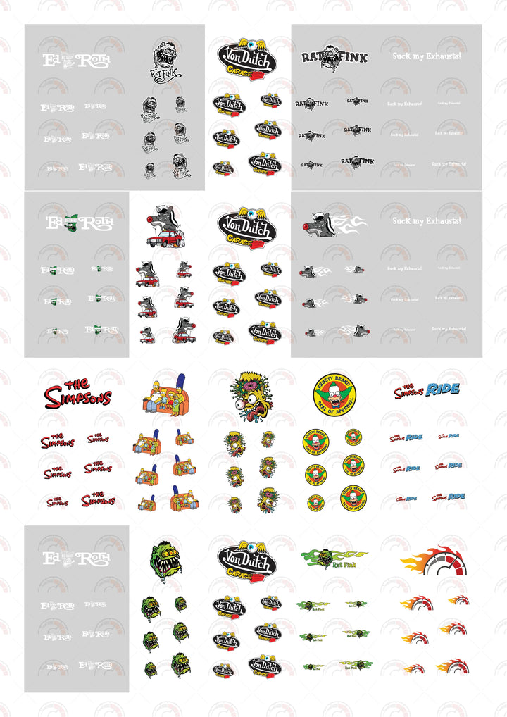 Three Eyed Fink B&W Custom Model Car Decals