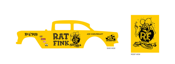 Rat Fink Classic B&W Design Toy Car Sticker