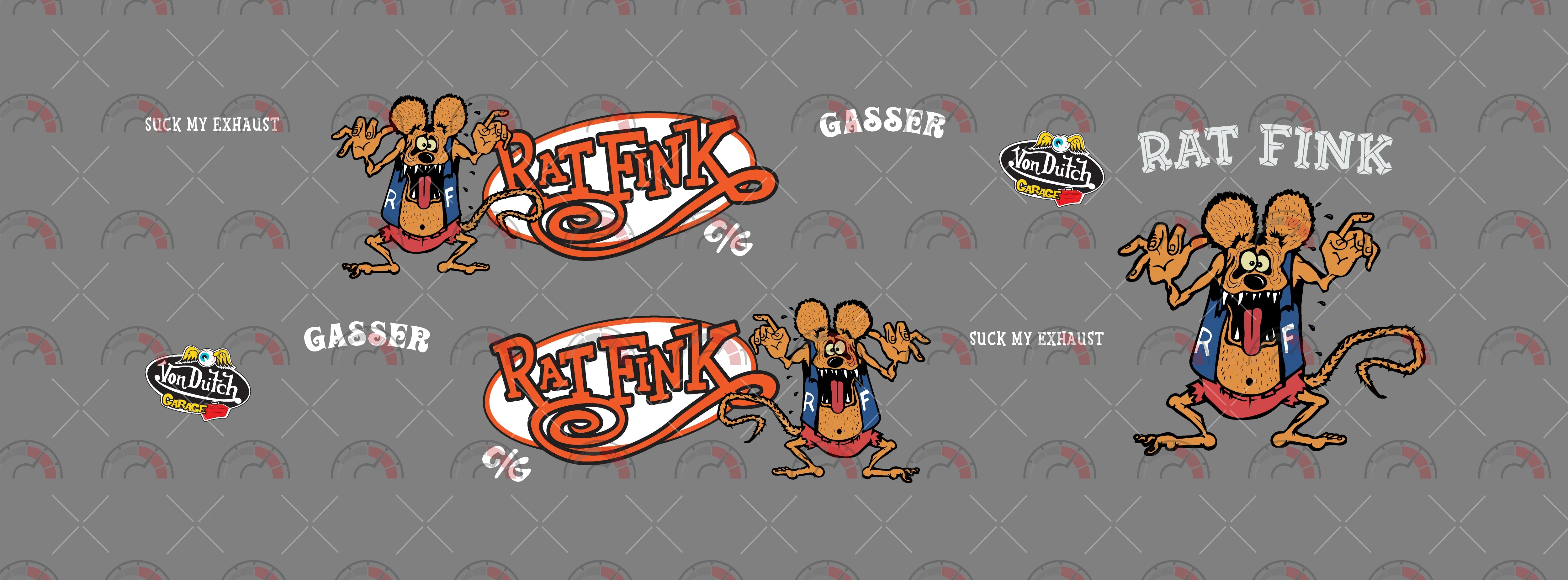 Rat Fink Orange Toy car Decals