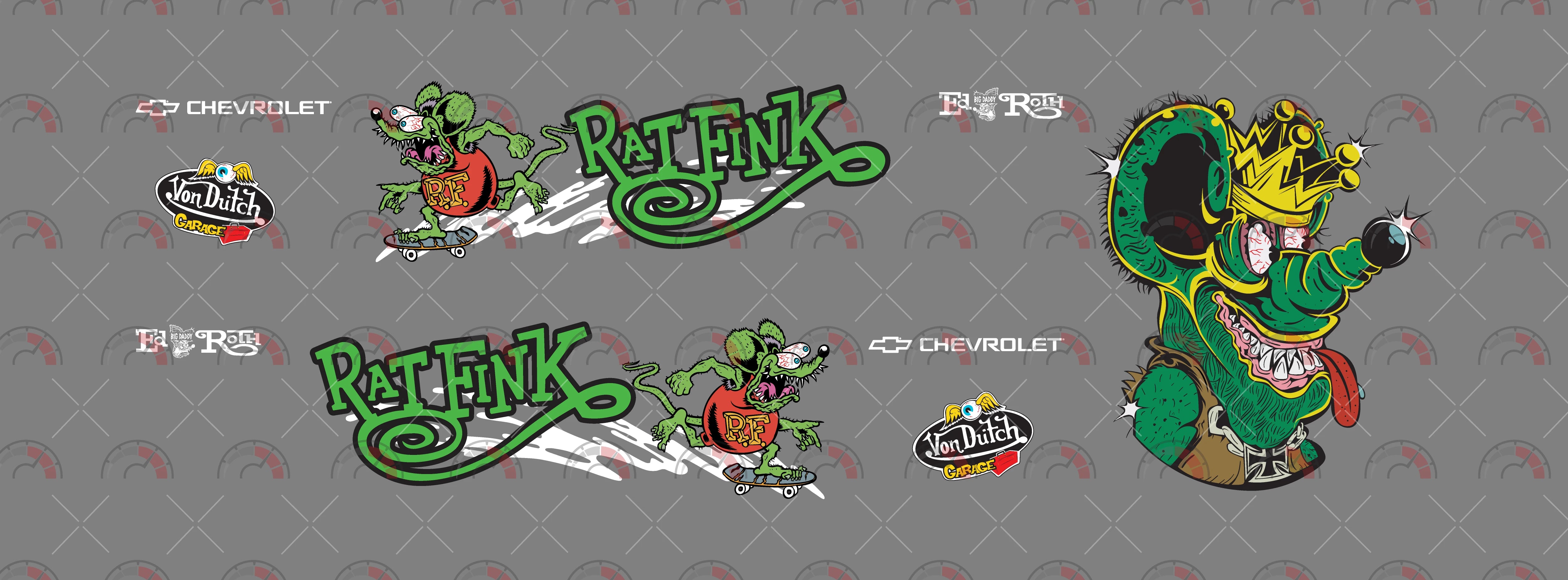 Rat Fink Skater Toy car Decals