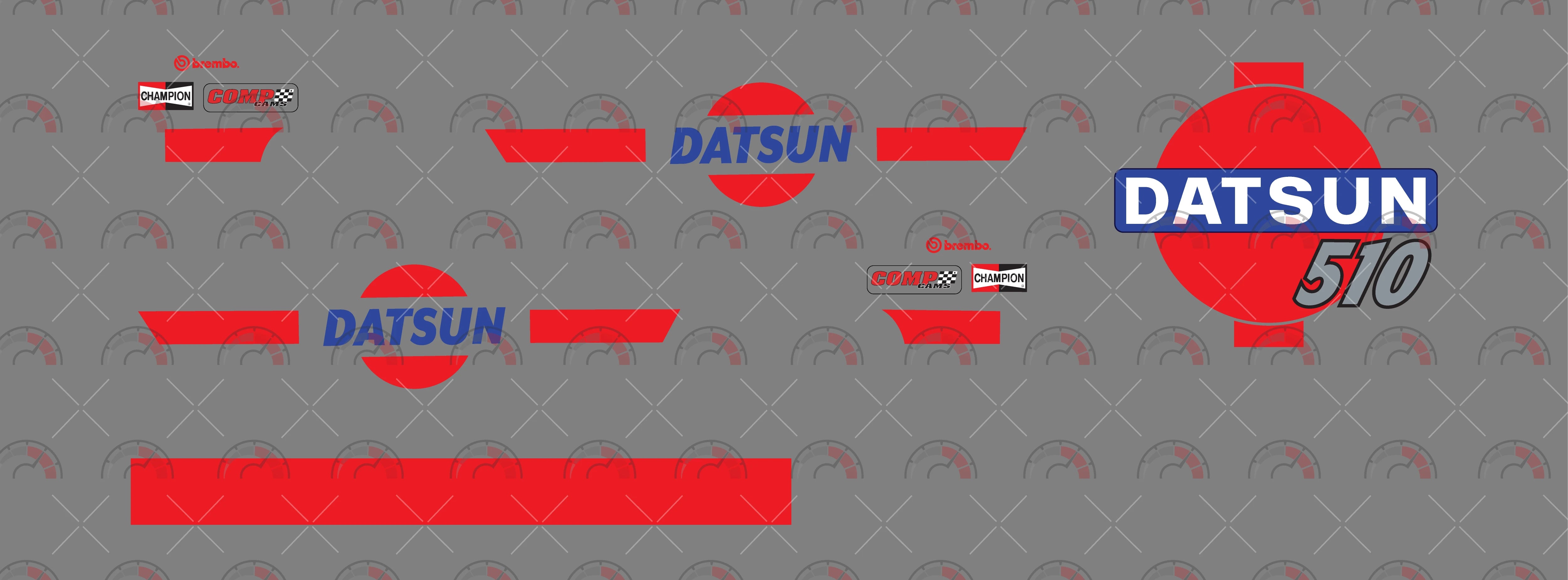 Red Lines 02 Toy Car Sticker Design
