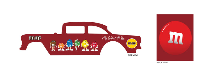 Red M&M model Car Decals