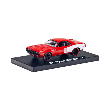 1971 Plymouth HEMI Cuda - Red Body, White Rear Quarter Panel, Black Rims