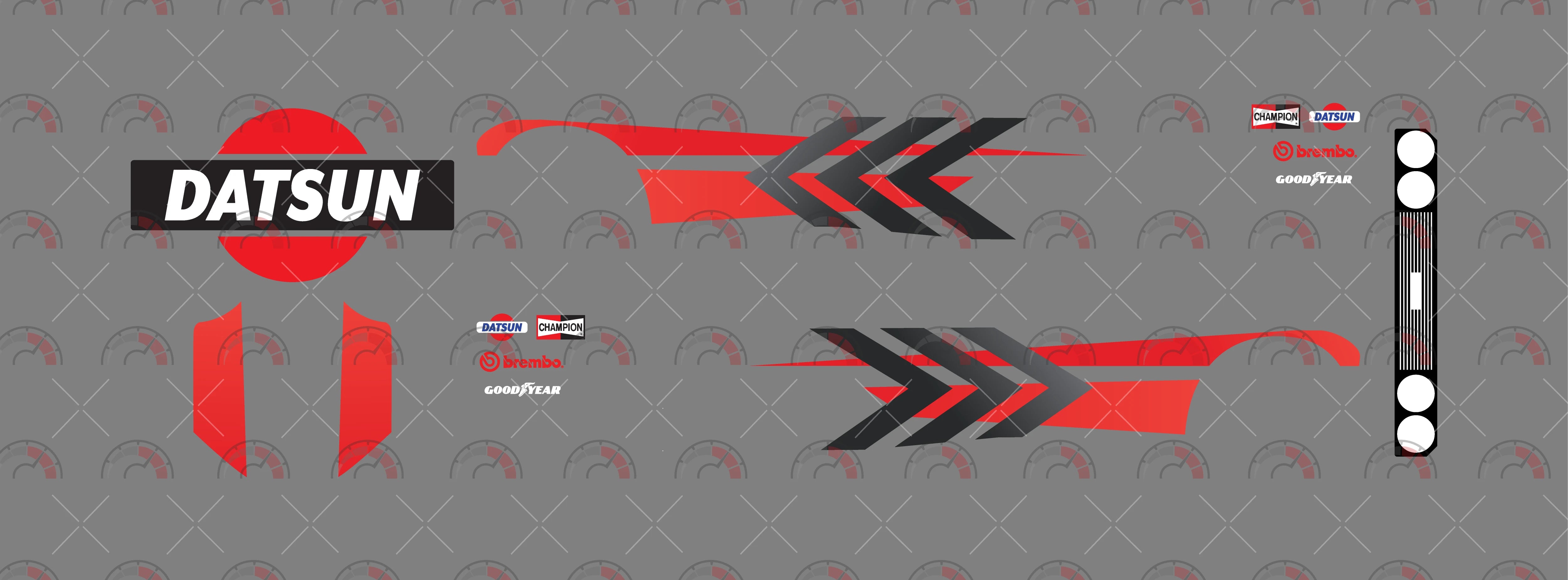 Red & Black Racer 02 Custom Car Decals