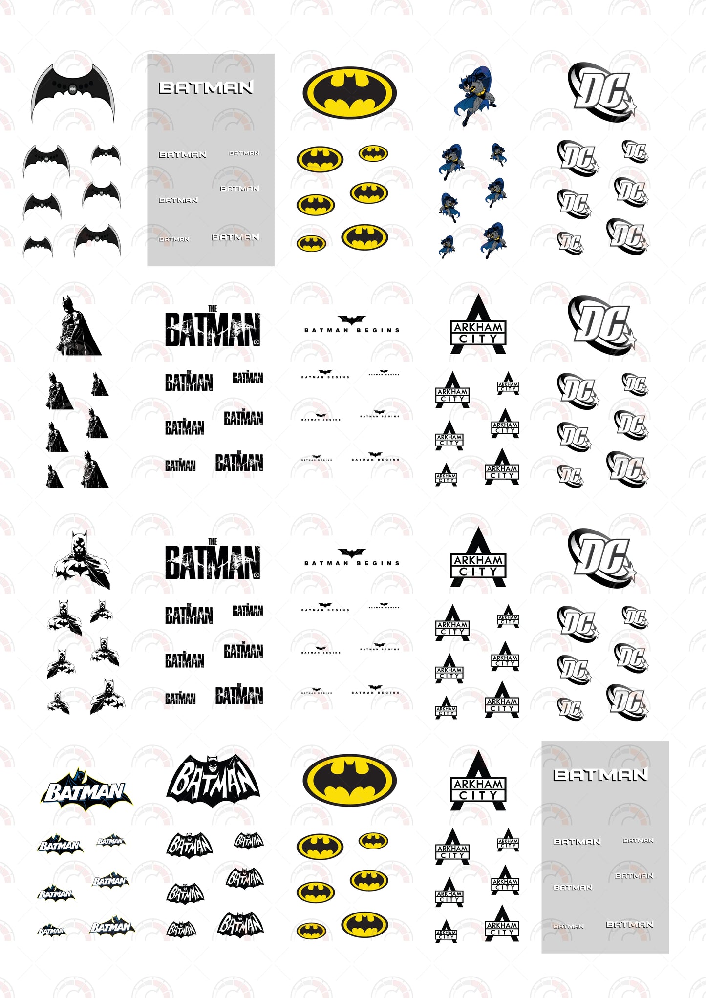 Bat Blade car decal stickers sheet