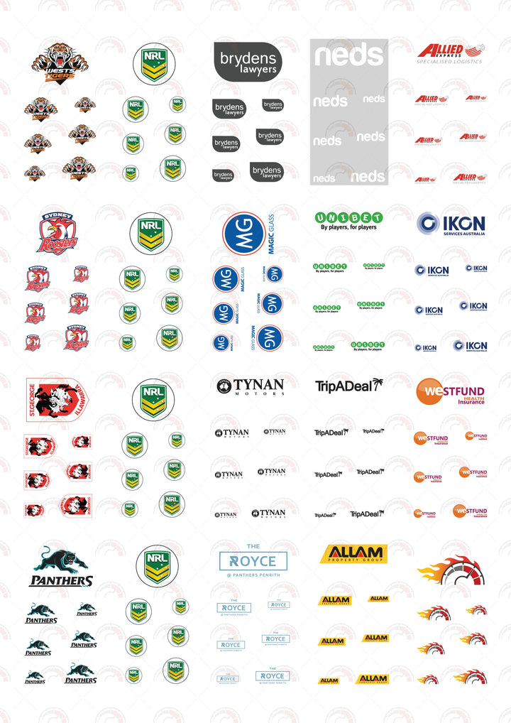 Wests Tigers Toy car Decals