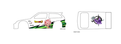 SSJ Rose design toy car sticker
