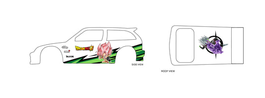 SSJ Rose design toy car sticker