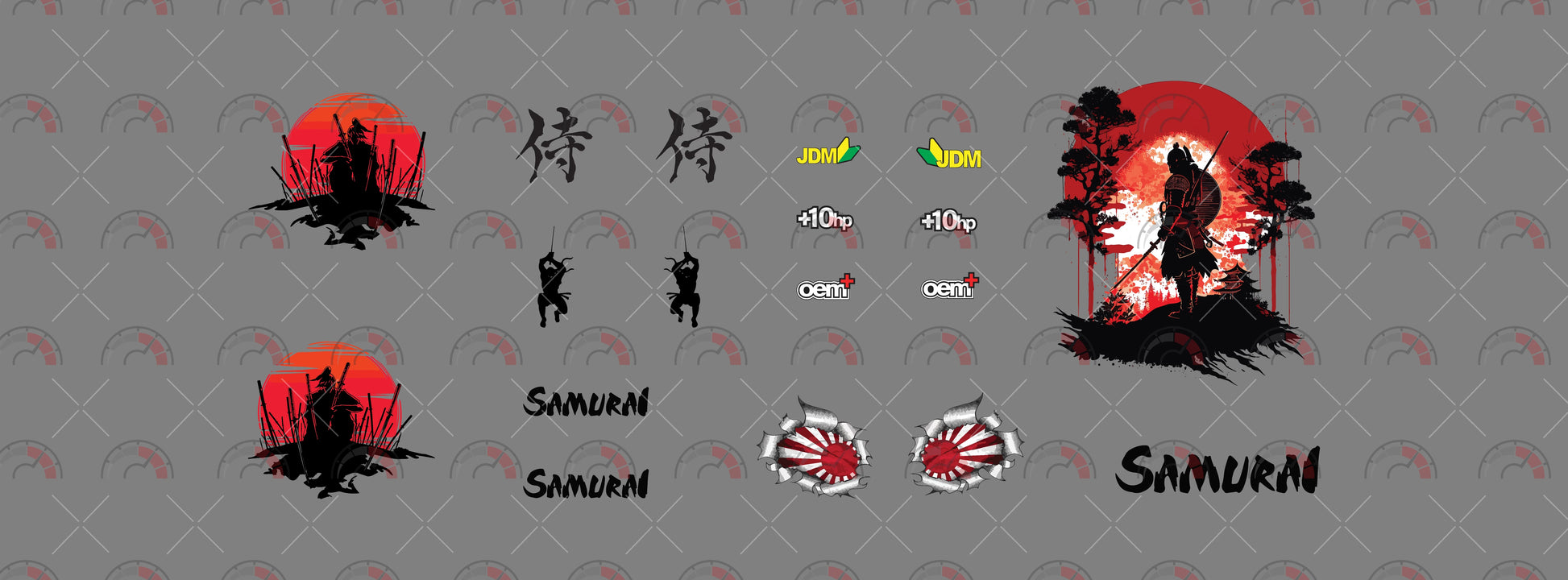 Samurai 01 C DIY toy car decal templates