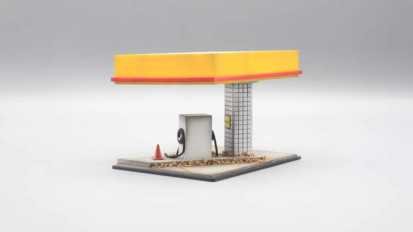 Fuel Station Mini Diorama for 1:64 Diecast Cars