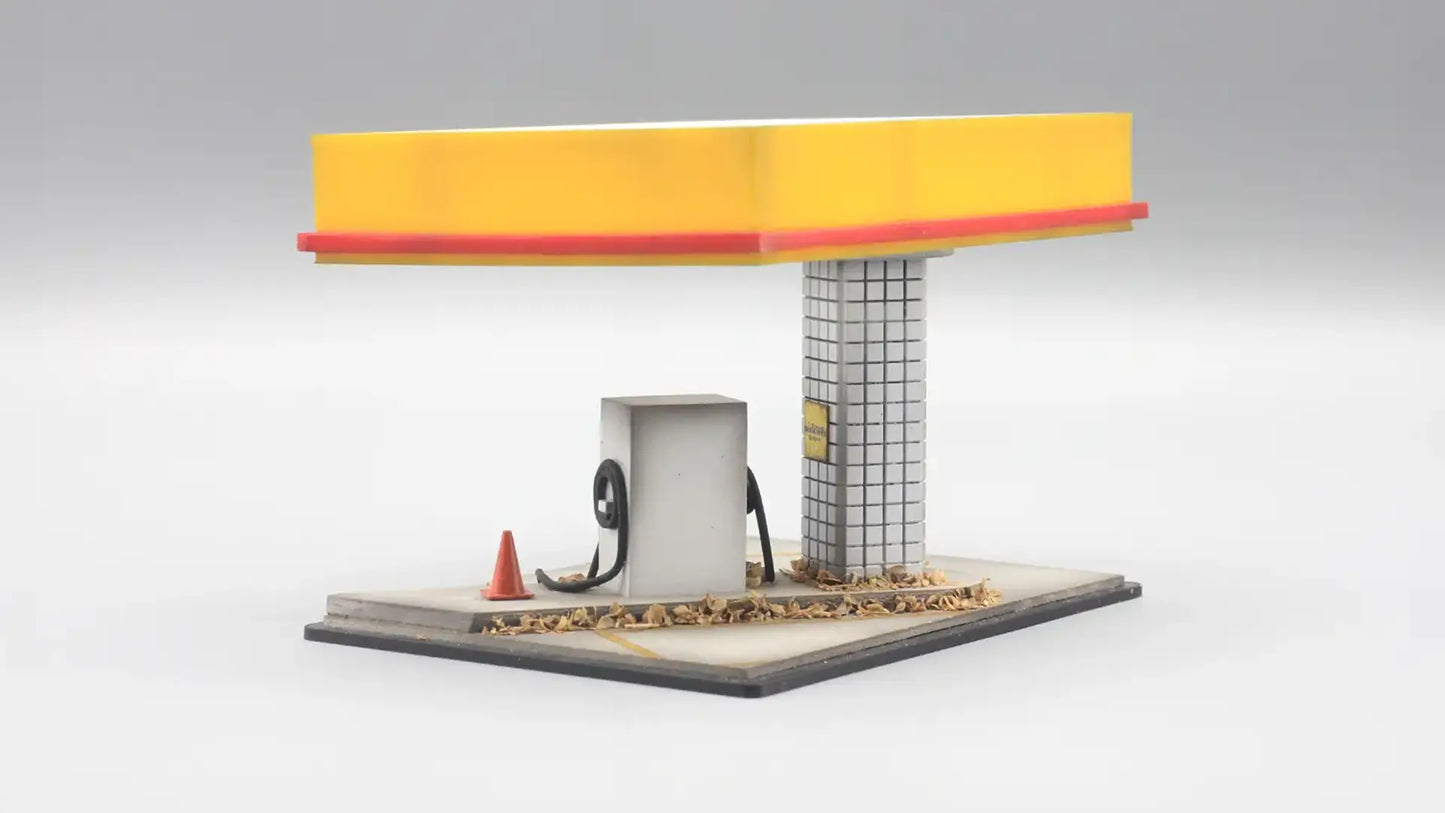 Fuel Station Mini Diorama for 1:64 Diecast Cars