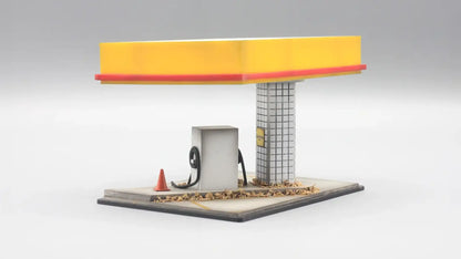Fuel Station Mini Diorama for 1:64 Diecast Cars