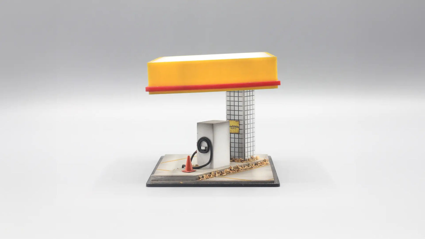 Fuel Station Mini Diorama for 1:64 Diecast Cars